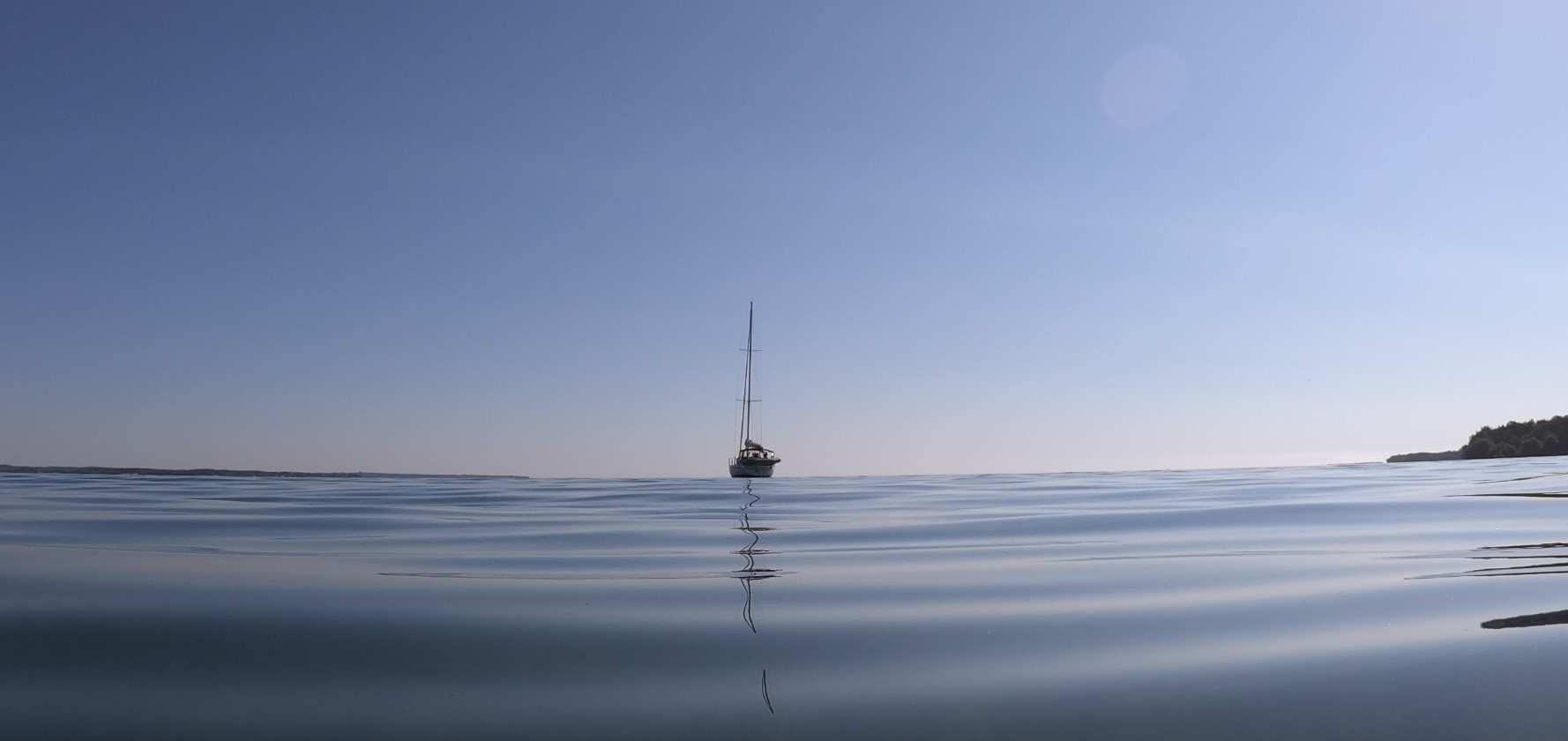 Sailboat Calm Water HalfMoon Bay