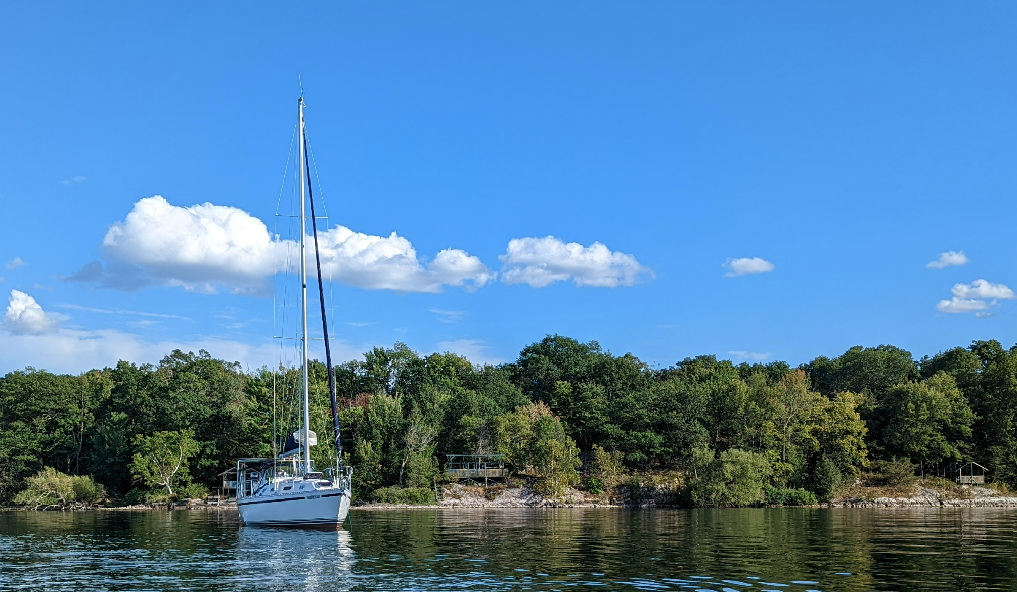 Foggy Anchored North Sugar Island